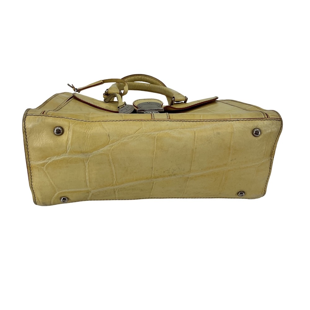 Dooney & Bourke Made in Italy Leather‎ Lock Satchel | Croco Embossed - Picture 6 of 14